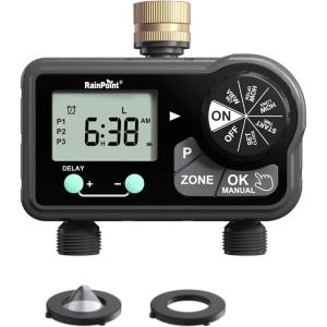image:imageRAINPOINT Brass Sprinkler Timer 2 Stations