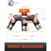 image:imageRAINPOINT 3 Way Hose Splitter 100 Metal Heavy Duty Garden Hose Splitter With 19 Extra Long Handle amp Individual Shut Off 34 Inch GHT Thread Water Hose Connector For Spigot Faucet OrangeOrange