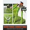 image:imageRAINPOINT 3 Way Hose Splitter 100 Metal Heavy Duty Garden Hose Splitter With 19 Extra Long Handle amp Individual Shut Off 34 Inch GHT Thread Water Hose Connector For Spigot Faucet OrangeOrange