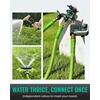 image:imageRAINPOINT 3 Way Hose Splitter 100 Metal Heavy Duty Garden Hose Splitter With 19 Extra Long Handle amp Individual Shut Off 34 Inch GHT Thread Water Hose Connector For Spigot Faucet OrangeDark Green