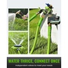 image:imageRAINPOINT 3 Way Hose Splitter 100 Metal Heavy Duty Garden Hose Splitter With 19 Extra Long Handle amp Individual Shut Off 34 Inch GHT Thread Water Hose Connector For Spigot Faucet OrangeGreen