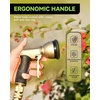 image:imageRAINPOINT Garden Hose Nozzle 9 Spray Patterns Hose Sprayer Nozzle Heavy Duty Metal Water Hose Nozzle Adjustable Hand Sprayer Watering Plants and Lawn Pet Showering OrangeGreen