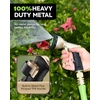 image:imageRAINPOINT Garden Hose Nozzle 9 Spray Patterns Hose Sprayer Nozzle Heavy Duty Metal Water Hose Nozzle Adjustable Hand Sprayer Watering Plants and Lawn Pet Showering OrangeGreen
