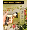 image:imageRAINPOINT Garden Hose Nozzle 9 Spray Patterns Hose Sprayer Nozzle Heavy Duty Metal Water Hose Nozzle Adjustable Hand Sprayer Watering Plants and Lawn Pet Showering OrangeGray