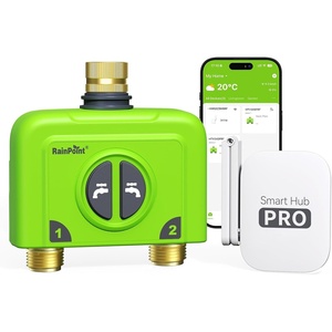 image:imageRAINPOINT WiFi Water Timer for Garden Hose 2 Zone WiFi Sprinkler Controller Smart Hose Timer Valve Automatic Drip Irrigation SystemRain Delay for GardenLawnLime Green