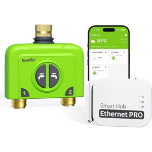image:imageRAINPOINT WiFi Water Timer for Garden Hose 2 Zone WiFi Sprinkler Controller Smart Hose Timer Valve Automatic Drip Irrigation SystemRain Delay for GardenLawnGreen