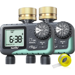 image:imageRAINPOINT Sprinkler Timer for Garden Hose  2 Pack Brass Intel Hose Timer Rain DelayManual WateringAutomatic Irrigation for Yard Lawn2