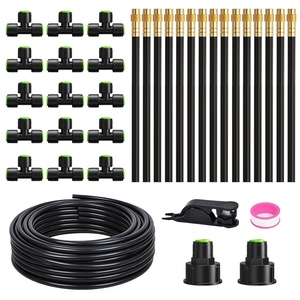image:imageRAINPOINT 50FT Drip Irrigation System Upgraded Spray Watering Kit with 36 Adjustable Copper Nozzles for Raised Beds Outdoor Garden