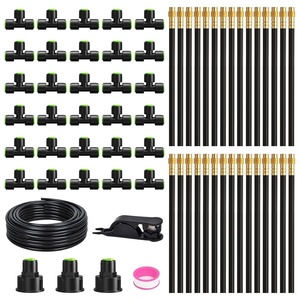 image:imageRAINPOINT 100FT Drip Irrigation System Upgraded Spray Watering Kit with 36 Adjustable Copper Nozzles for Raised Beds Outdoor Garden