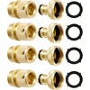 image:imageRainPoint Garden Hose Quick Connectors Heavy Duty Solid Brass 34 Inch GHT Universal LeakProof Fittings for Easy Water Hose Connection 6 Sets4