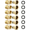 image:imageRainPoint Garden Hose Quick Connectors Heavy Duty Solid Brass 34 Inch GHT Universal LeakProof Fittings for Easy Water Hose Connection 6 Sets6
