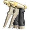 image:imageRAINPOINT Garden Hose Nozzle 100 Heavy Duty Metal Hose Sprayer High Pressure Water Hose Nozzle with Adjustable Spray Patterns and Flow Control for Watering Plants Car Washing Pet Washing GoldGold