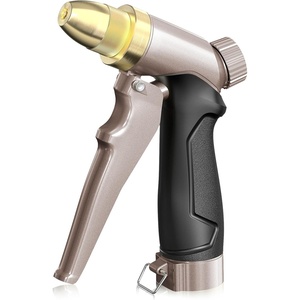image:imageRAINPOINT Garden Hose Nozzle 100 Heavy Duty Metal Hose Sprayer High Pressure Water Hose Nozzle with Adjustable Spray Patterns and Flow Control for Watering Plants Car Washing Pet Washing GoldBrown