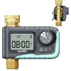 image:imageRAINPOINT Sprinkler Timer 100 Metal Pipe Water Timer for Garden Hose Programmable Hose Controller for Watering Sprinkler Controller with Manual WateringRain Delay for Outdoor Lawn amp Garden 2PCSGreen