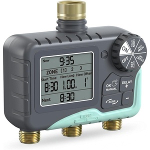 image:imageRAINPOINT 3Zone Water Timer Brass Inlet amp Outlet 2027 Upgraded Enhanced Waterproof LCD 3 Custom Watering Plans IP65 Sprinkler Timer Rain Delay ManualAutomatic Watering for Yard Lawn GreenhouseGray